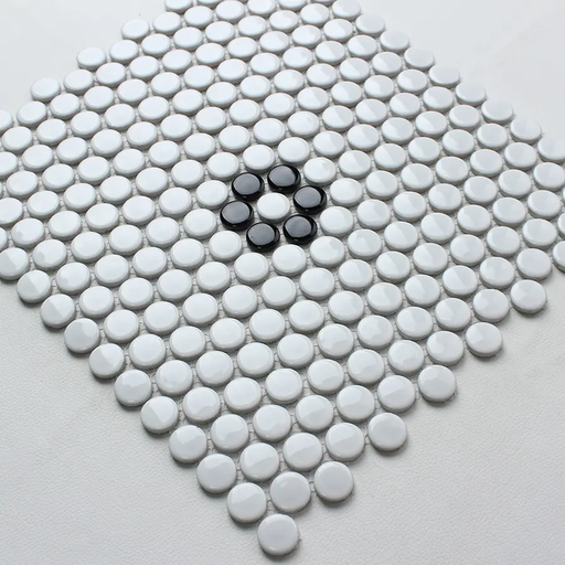 [106568333620] Gạch ốp tường khảm bóng toàn thân màu đen mờ