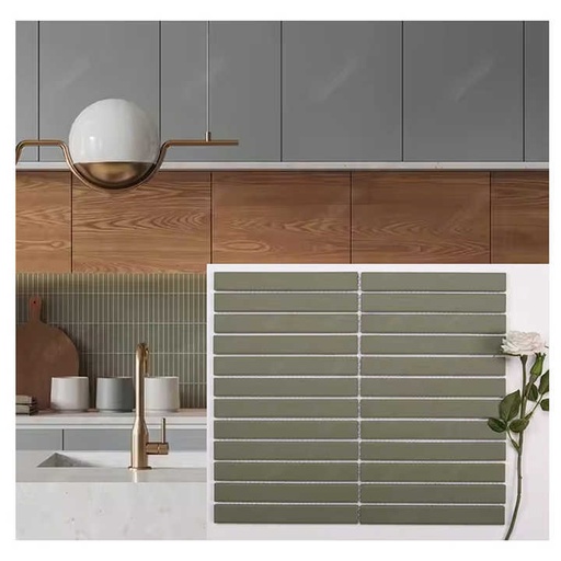 [106631964498] Gạch khảm gốm men mờ kiểu Kit Kat ngón tay, 22x145mm, hiện đại, dùng cho tường trong nhà tắm, nhà bếp