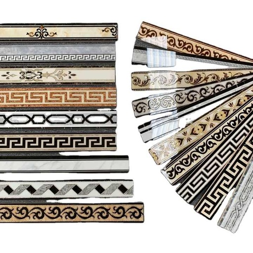 [105481827782] Gạch viền trang trí đen trắng thiết kế đơn giản 150*800mm cho sàn và tường