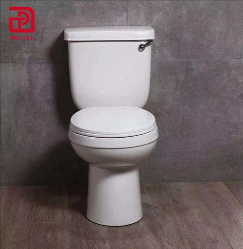 [106536235421] Bồn cầu kiểu Mỹ, sứ, xiphông, hai mảnh