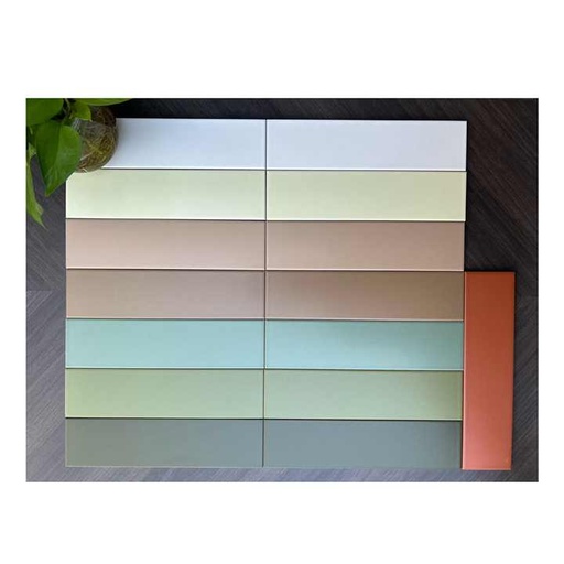 [106056282362] Gạch ốp tường ngoại thất phổ biến ở các nước Trung Á 75x300mm màu trơn