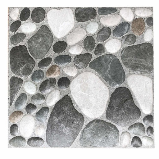 [101921833476] Gạch lát nền porcelain đá cuội màu xám đậm 40x40 chất lượng tốt thiết kế mới