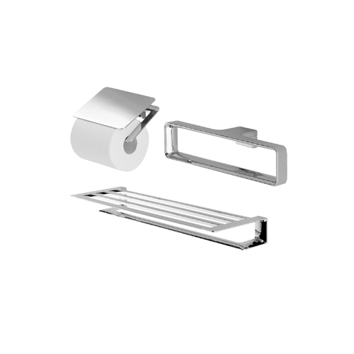[YS902N3V] Bộ 3 sản phẩm G: lô đựng giấy vệ sinh, vòng treo khăn & thanh vắt khăn 2 tầng YS902N3V