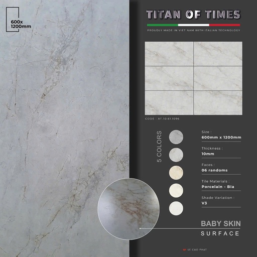 [AF.10.61.1096] Gạch 60x120 dày 10 ly Mờ mịn cao cấp AF.10.61.1096
