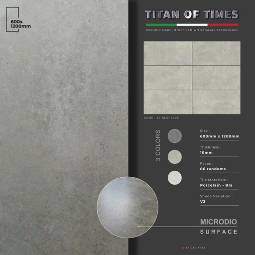 [AF.10.61.6006] Gạch 60x120 dày 10 ly Mờ tinh thể cao cấp AF.10.61.6006