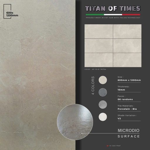 [AF.10.61.76704] Gạch 60x120 dày 10 ly Mờ tinh thể cao cấp AF.10.61.76704