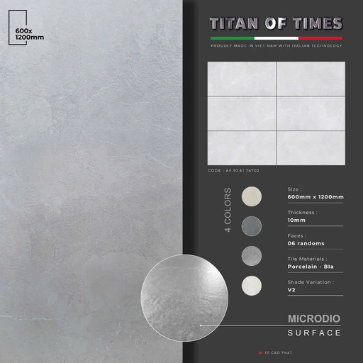 [AF.10.61.76702] Gạch 60x120 dày 10 ly Mờ tinh thể cao cấp AF.10.61.76702