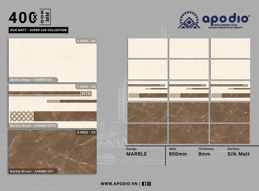 [A48MB1056_A48MB1057_A48MB1057D] GẠCH ỐP LÁT APODIO A48MB1056 - A48MB1057 - A48MB1057D