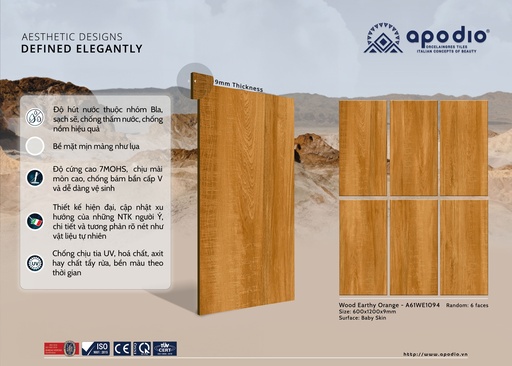 [A61WE1094] Gạch ốp lát Apodio A61WE1094 (Matt mịn)