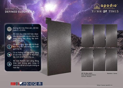 [AF.10.86.4401] Gạch ốp lát Apodio 80x160 AF.10.86.4401 - Metallic