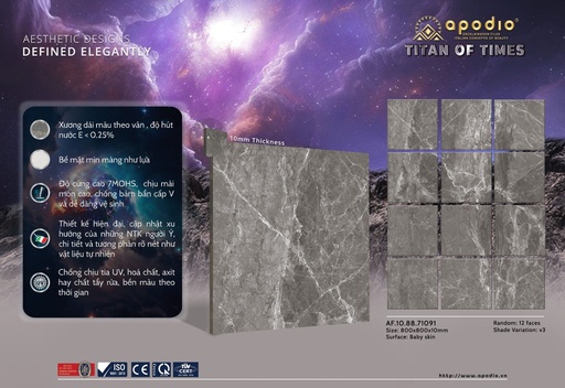 [GạchApodio80x80AF.10.88.71091] Gạch ốp lát Apodio 80x80 AF.10.88.71091 - Matt mịn