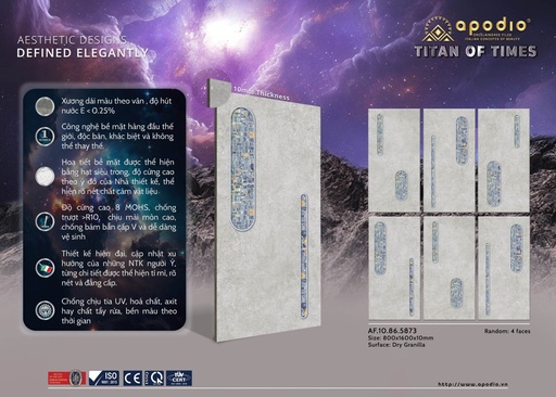 [AF.10.86.5873] Gạch ốp lát Apodio 80x160 AF.10.86.5873 (Decor)