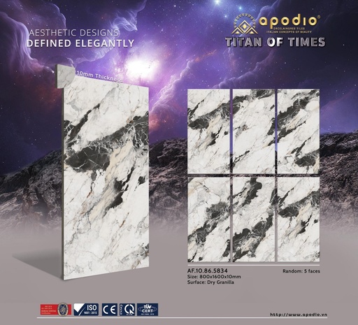 [AF.10.86.5834] Gạch ốp lát Apodio 80x160 AF.10.86.5834 (Tele Di Marmo)