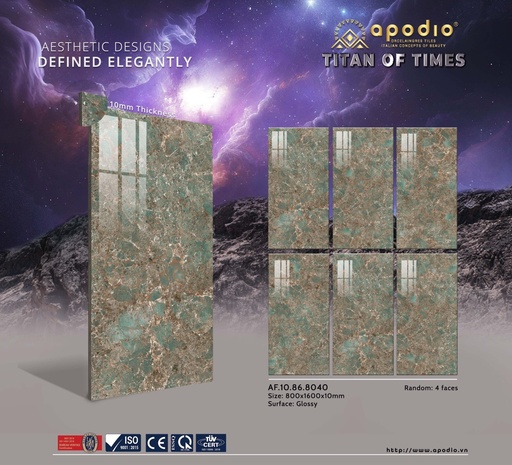 [AF.10.86.8040] Gạch ốp lát Apodio 80x160 AF.10.86.8040 (Amazonite)