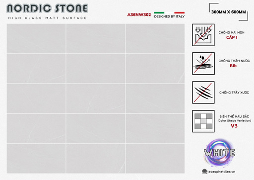 [A36NW302] Gạch ốp lát Apodio A36NW302 (Matt)