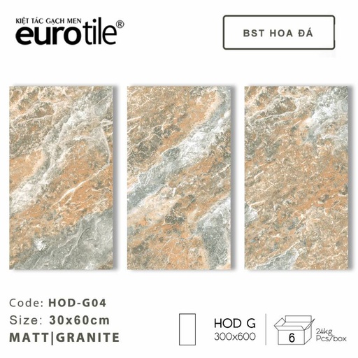 [DAISANB2B_G_21484766] Gạch ốp lát Eurotile BST Hoa Đá 300*600mm HOD-G04