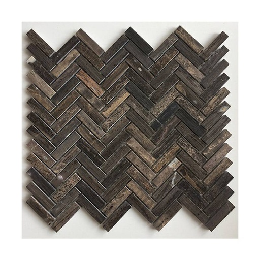 [DAISANB2B_G_19307052] Gạch mosaic đá xương cá 255x280mm 18NS056-1248 màu nâu gỗ