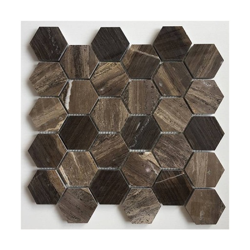 [DAISANB2B_G_98574167] Gạch mosaic đá hình lục giác 255x265mmmm màu gỗ