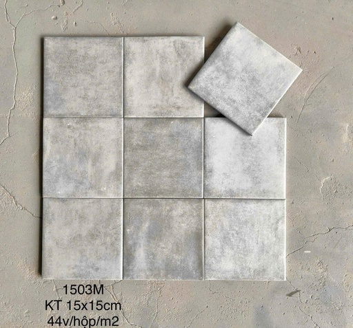 [1503M] Gạch thẻ xám men mờ LAN 1503M KT 150x150mm (1h/1m/44v/17.5kg)