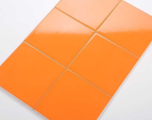[M1109] Gạch thẻ Việt Nam, Cam bóng phẳng, KT 100x100 mm, M1109, Hàng Ưu (1 hộp/ 110 viên/ 1.1m2)