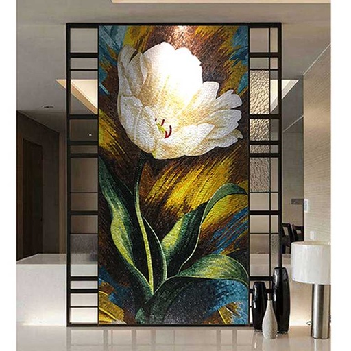 [102741558394] Tranh khảm kính hoa vàng tự nhiên tùy chỉnh