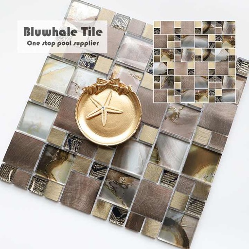 [104561699287] Gạch khảm kim loại thép không gỉ hình vuông Foshan