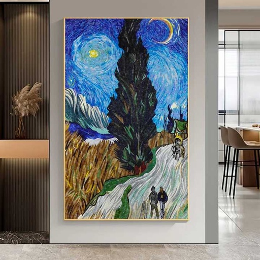 [106469604083] Tranh và tranh tường khảm xanh lam