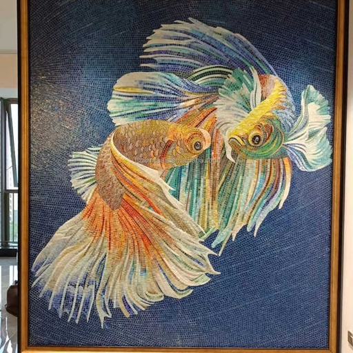 [105608393448] Tranh khảm kính thủ công trang trí tường khách sạn, phòng tắm cao cấp